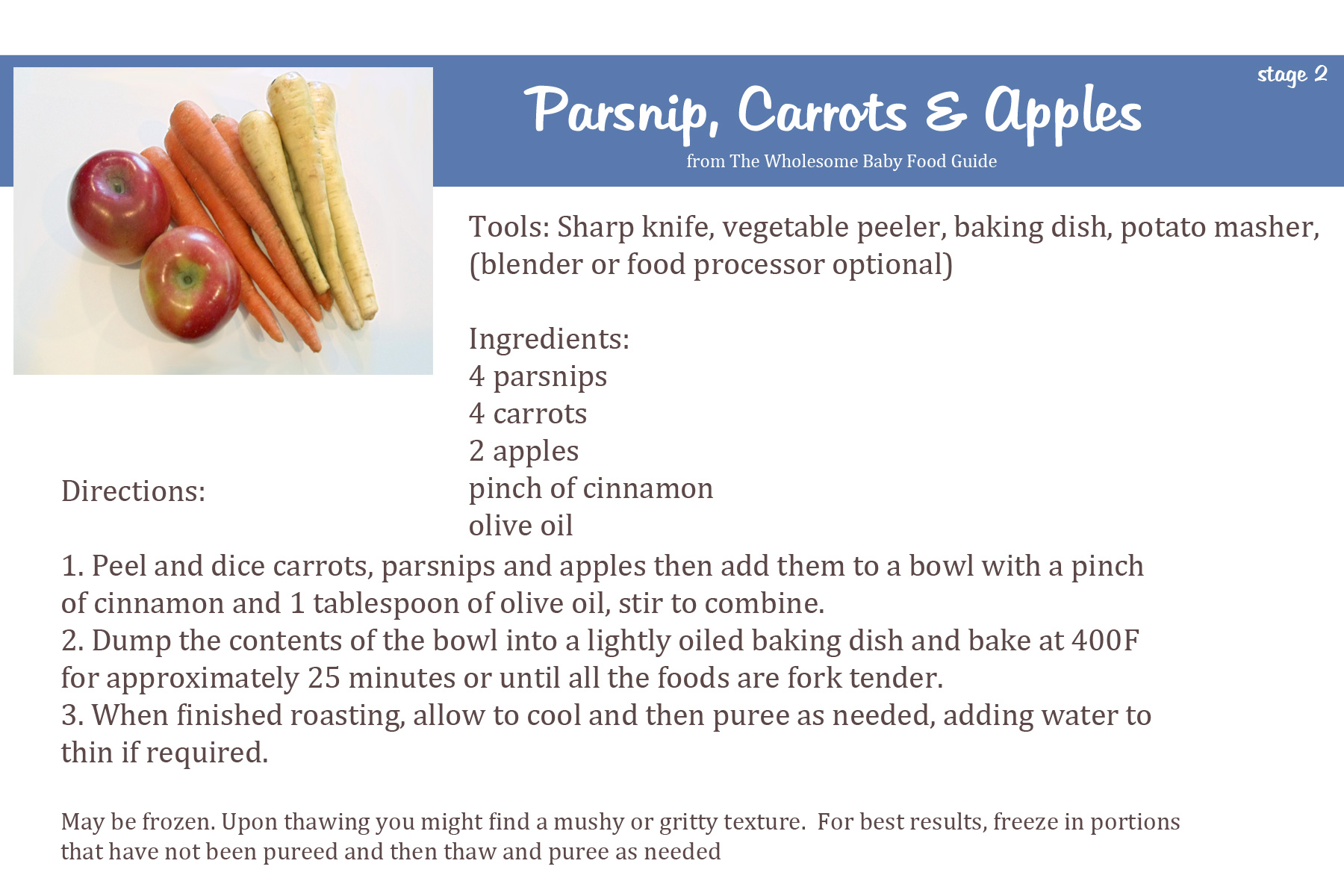 Parnsip Carrots And Apples Food For Baby The Wholesome Baby Food